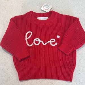 New with tags red knit sweater with love ❤️ size 6months by Abby & Eve